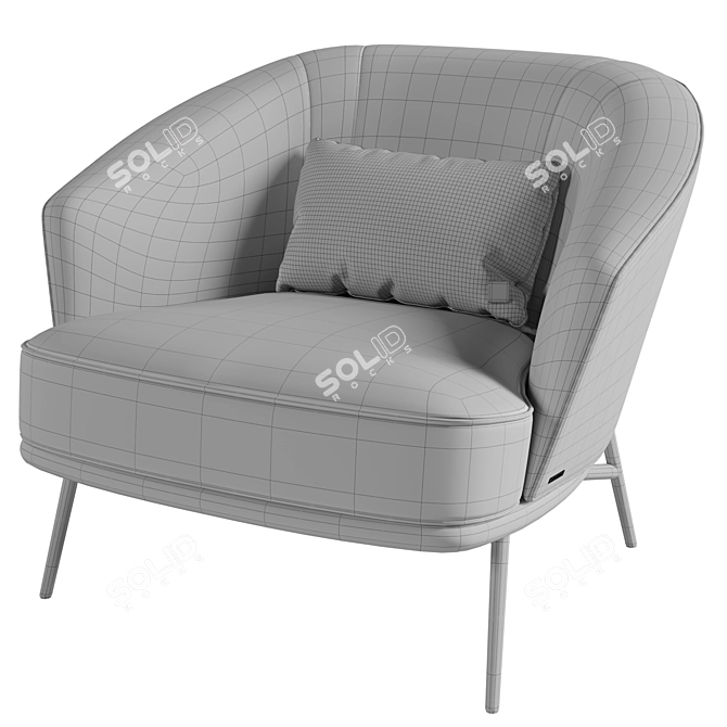 Luxury Bluemine Armchair: Elegant Comfort 3D model image 6