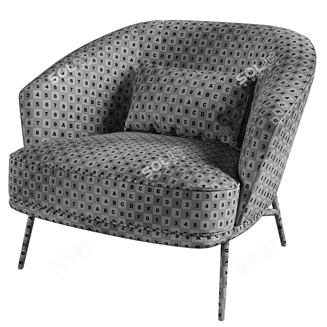 Luxury Bluemine Armchair: Elegant Comfort 3D model image 7