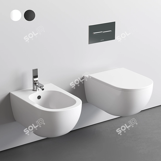 Nic Pin Wall Hung Toilet 3D model image 1
