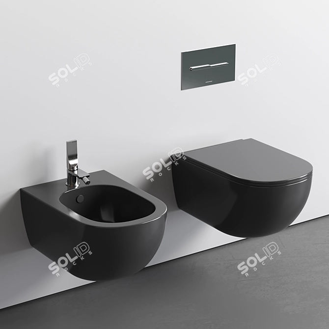 Nic Pin Wall Hung Toilet 3D model image 2