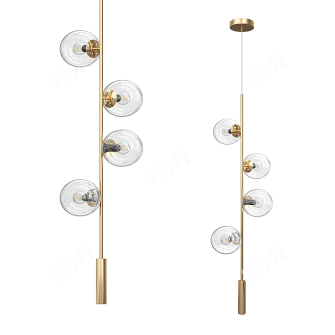 Bronze Metal Pendant Light 3D model image 1