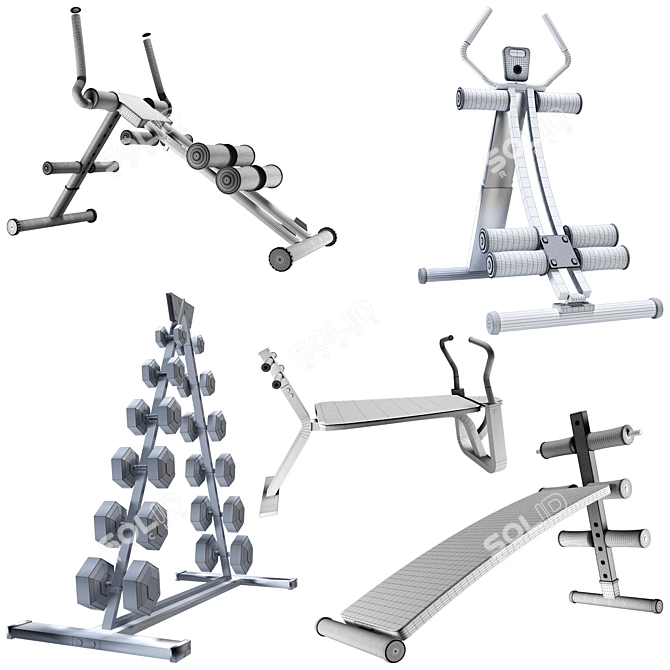  3D Gym Equipment Model [562K] 3D model image 5