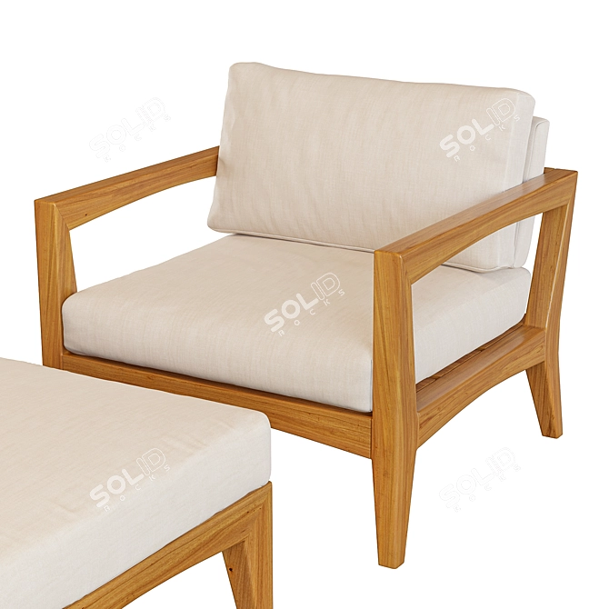 Zenhit Teak Lounge Set 3D model image 2