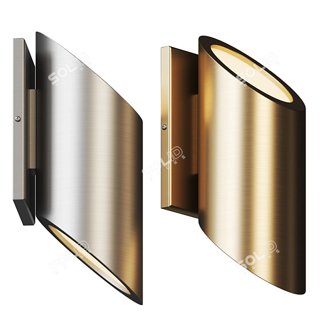 Elegant Up/Down Outdoor Sconce 3D model image 2