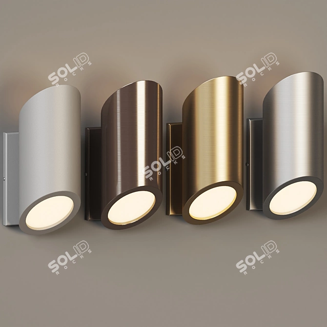 Elegant Up/Down Outdoor Sconce 3D model image 3