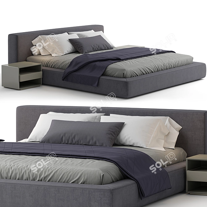  RH Cloud Platform Bed: Modern Design 3D model image 1