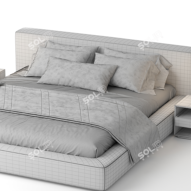  RH Cloud Platform Bed: Modern Design 3D model image 4