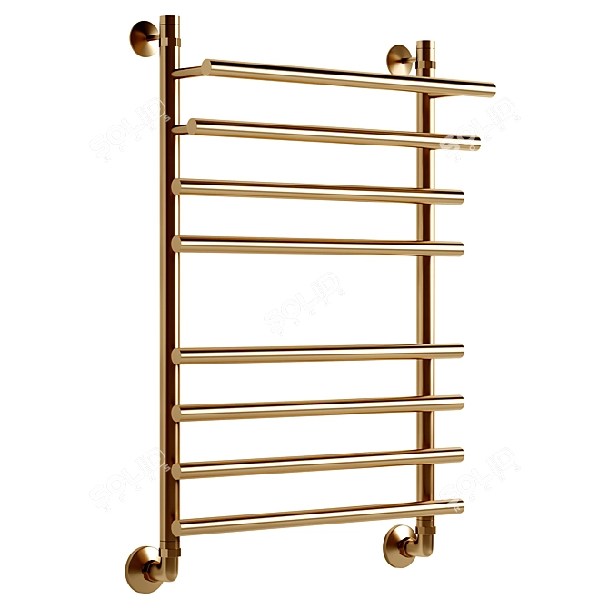 Golden Water Heated Towel Rail 3D model image 1