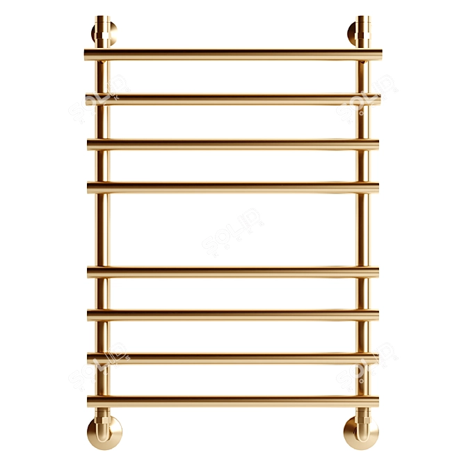 Golden Water Heated Towel Rail 3D model image 2