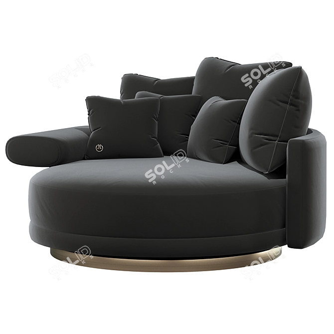 Luxence Jet Sectional Armchair: Elegant Luxury Seating 3D model image 1