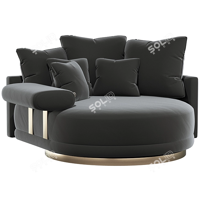 Luxence Jet Sectional Armchair: Elegant Luxury Seating 3D model image 2