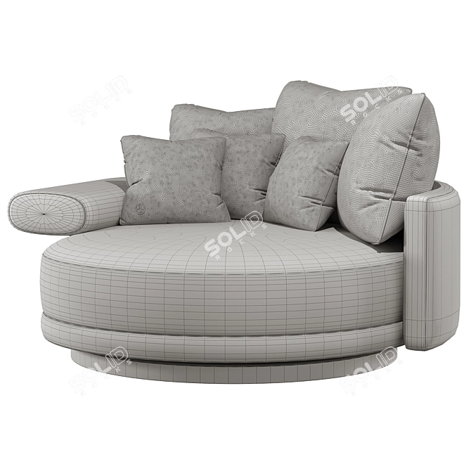 Luxence Jet Sectional Armchair: Elegant Luxury Seating 3D model image 3