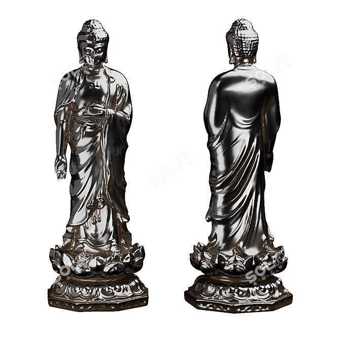 Buddha Statue: Tranquil Zen Decor 3D model image 1