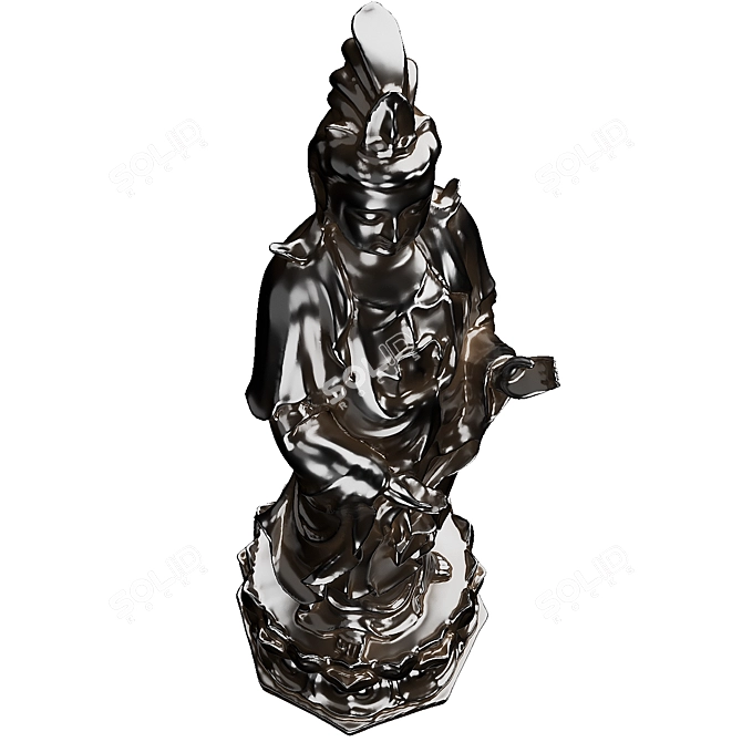 Buddha Figure Décor Peace Zen 3D model image 2