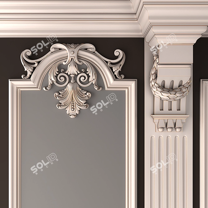 Baroque Wall Décor Model 3D model image 2