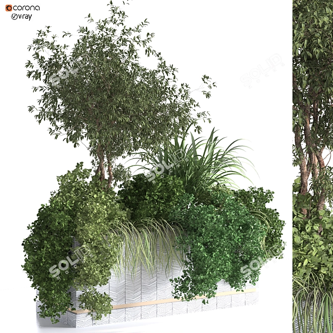 Lush Interior Plant Box Set 3D model image 1