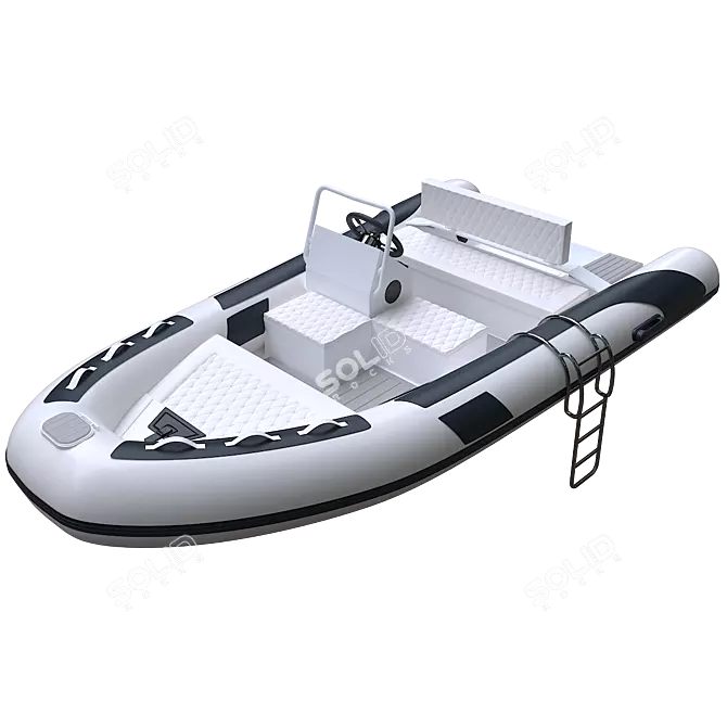 Rib Boat 3D Model  White/Beige/Dark Blue 3D model image 1