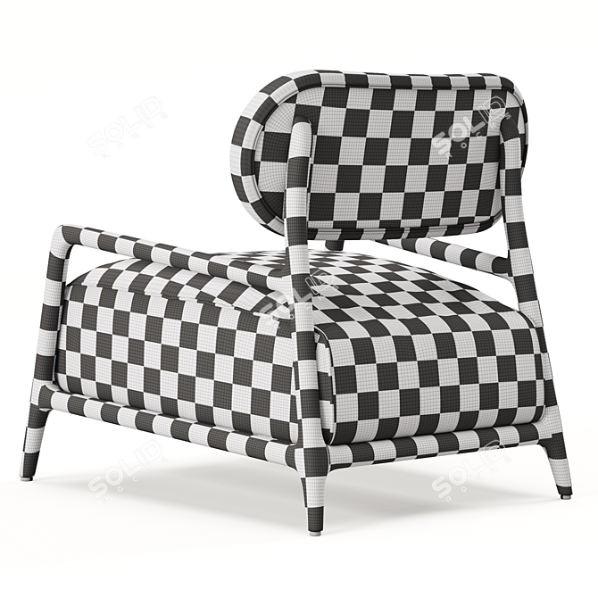 Mindi Romane Wood Armchair - Stylish Comfort 3D model image 4