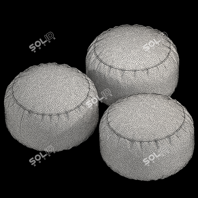 My Darling Pink Beanbag Ottoman 3D model image 5