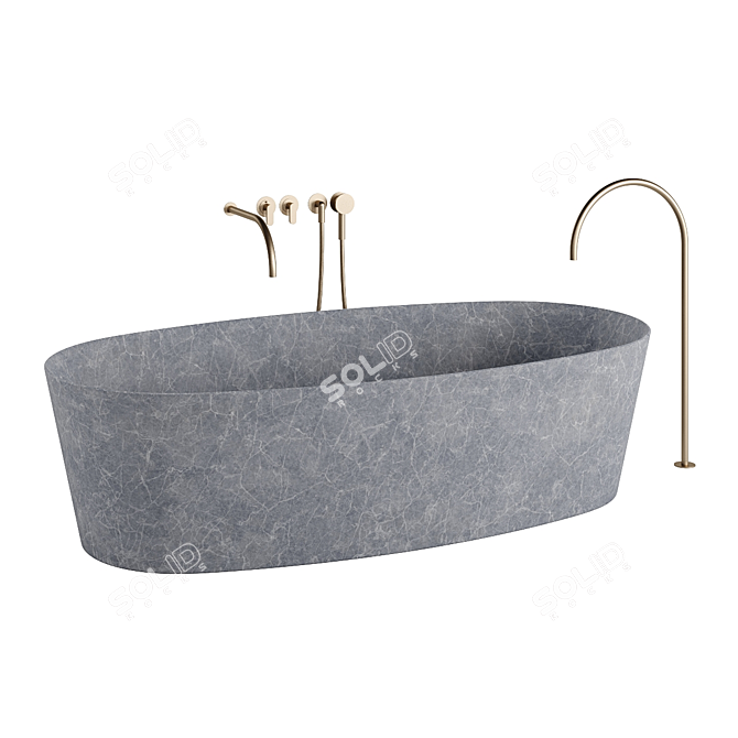 Modern Elegance Purist Bathtub Set 3D model image 2