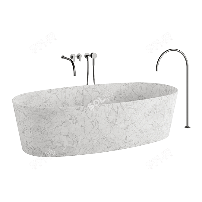 Modern Elegance Purist Bathtub Set 3D model image 3