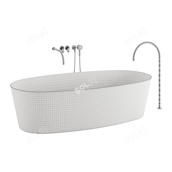 Modern Elegance Purist Bathtub Set 3D model image 5