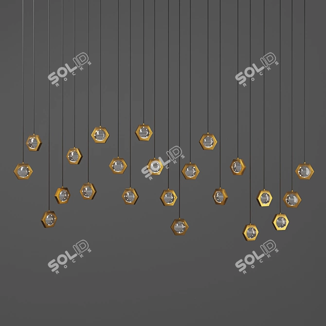 Eclatant Linear Chandelier 72: Elegant and Modern 3D model image 1