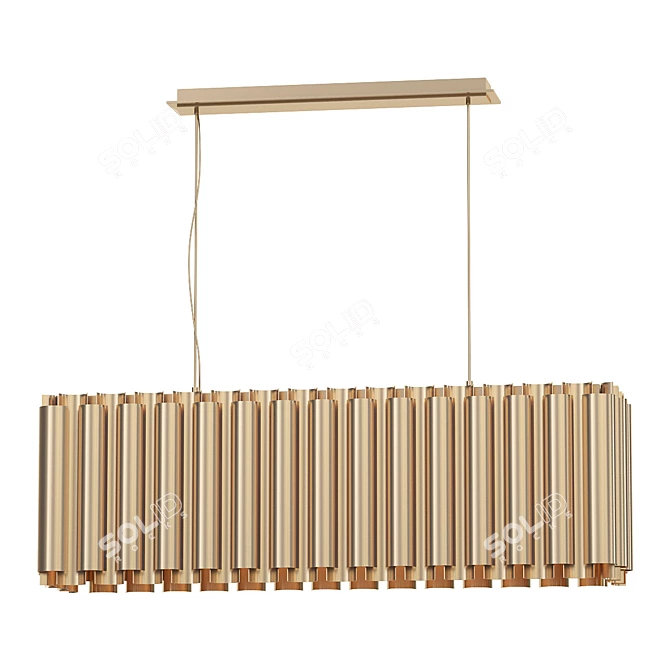 Luxury Gold Hanging Pendant Light 3D model image 1