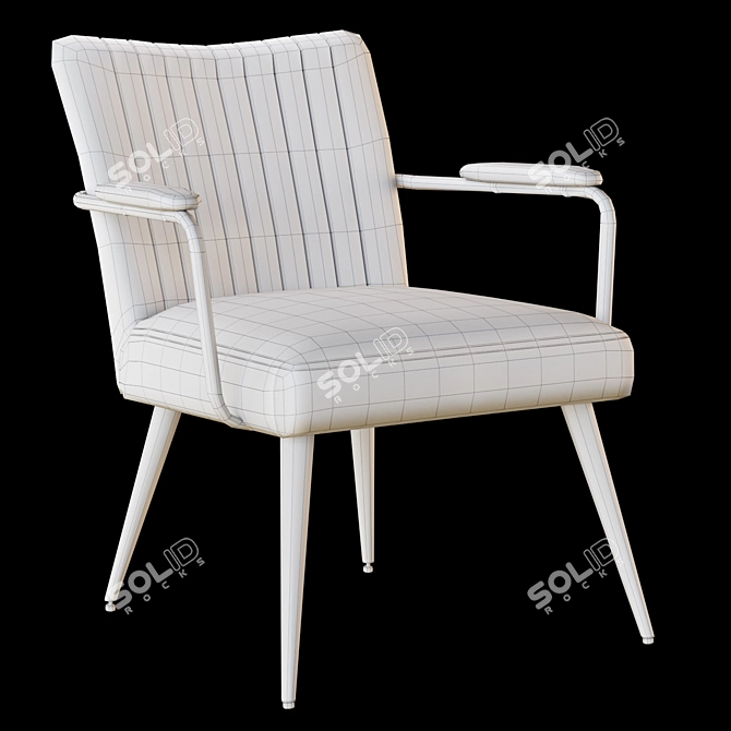 Vintage Velvet Armchair Ronda 3D model image 6