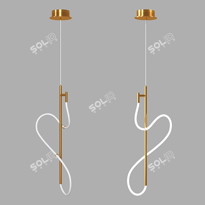 Elegant LED Hanging Light Fixture 3D model image 2