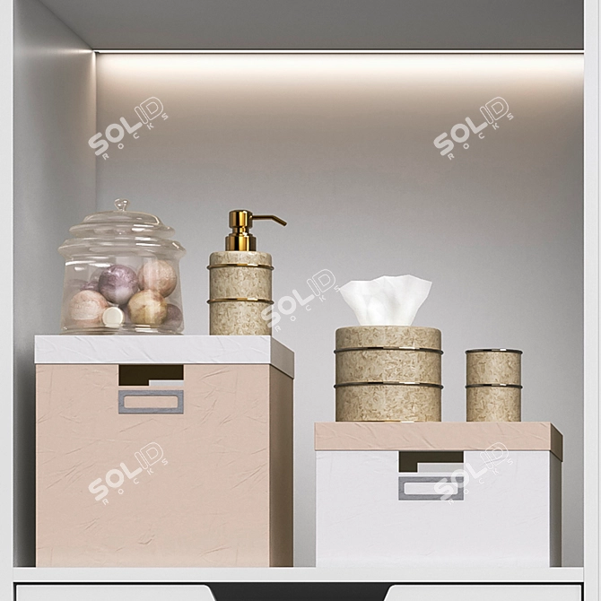 Laundry and Bathroom Cabinet Set 3D model image 4