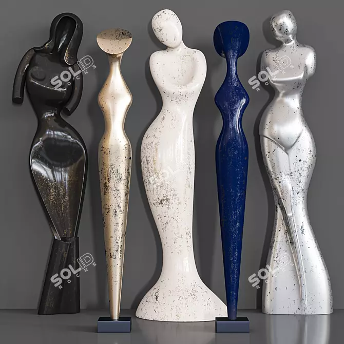 Sleek Sculpture Collection Bundle 3D model image 1