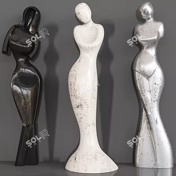 Sleek Sculpture Collection Bundle 3D model image 2