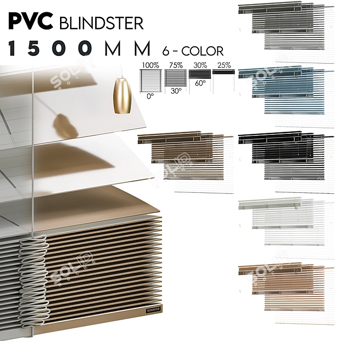 Adjustable Wooden Blinds Collection 3D model image 2