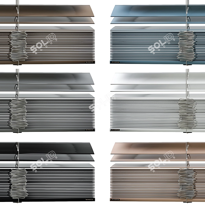 Adjustable Wooden Blinds Collection 3D model image 5