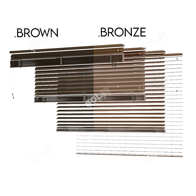 Adjustable Wooden Blinds Collection 3D model image 7