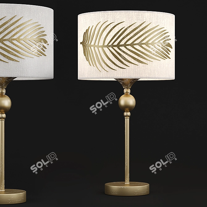 Golden Palm Table Lamp Entwined 3D model image 1