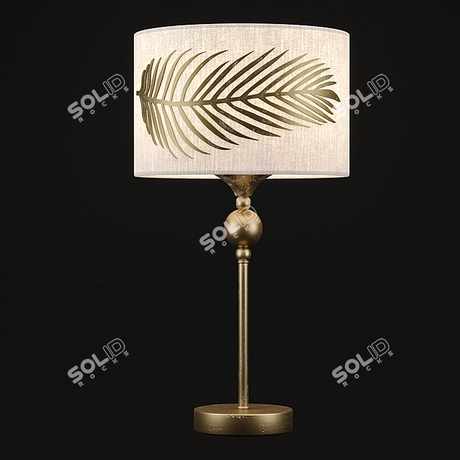 Golden Palm Table Lamp Entwined 3D model image 3