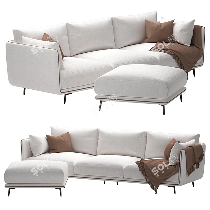 Stylish Nube Jeo Sofa Model 3D model image 1