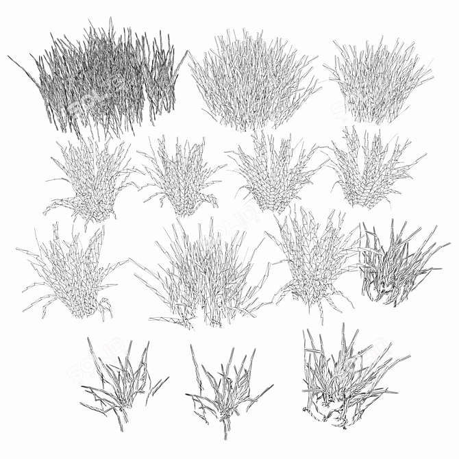 Flat Grass Pack: 14 Patterns 3D model image 5