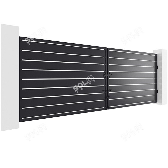 Modern Mild Steel Exterior Gate 3D model image 4