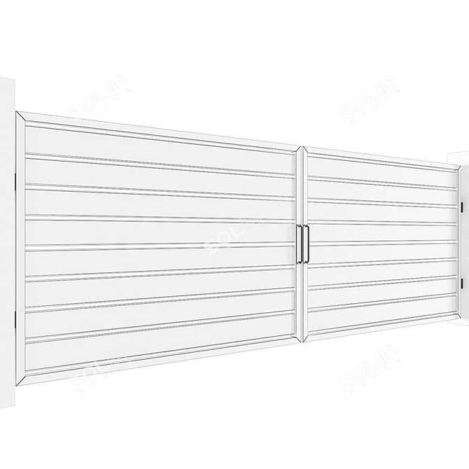 Modern Mild Steel Exterior Gate 3D model image 6