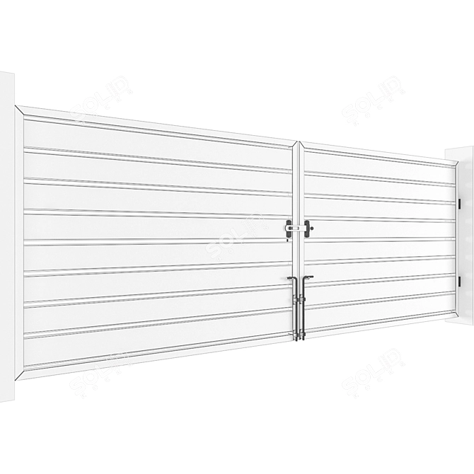 Modern Mild Steel Exterior Gate 3D model image 7