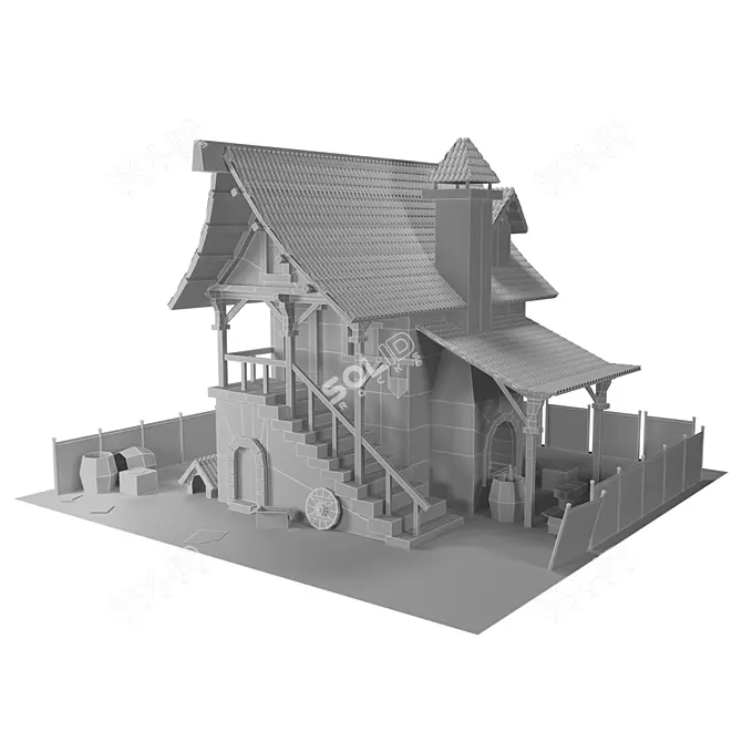 Farm Cartoon Game Elements Pack 3D model image 3