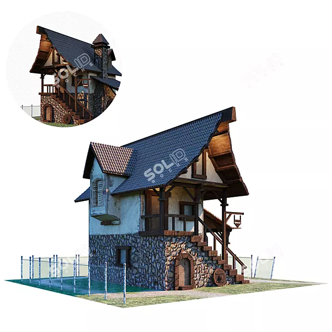 Farm Cartoon Game Elements Pack 3D model image 5