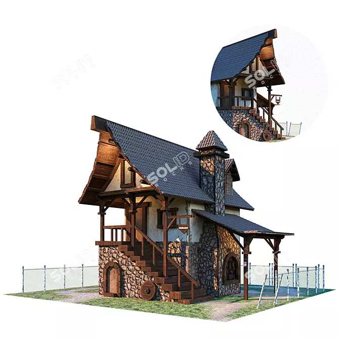 Farm Cartoon Game Elements Pack 3D model image 7