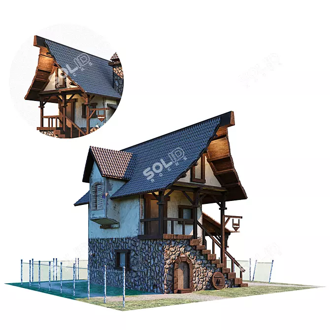 Farm Cartoon Game Elements Pack 3D model image 8