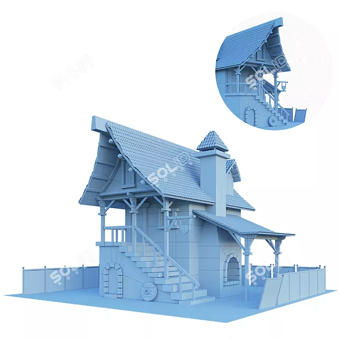 Farm Cartoon Game Elements Pack 3D model image 9