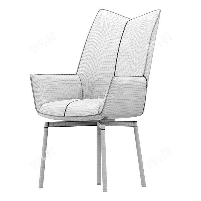 Renzo Chair: Modern White Design 3D model image 2
