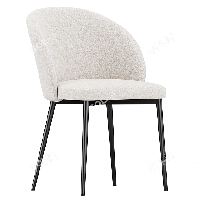 Ornella Chair in White Teddyfur 3D model image 1